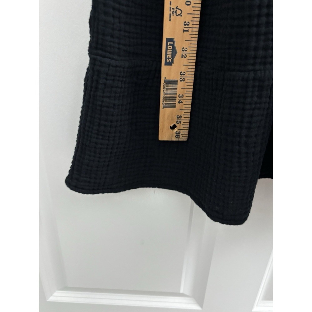 J Jill Small Tall Black Cotton Gauze Tiered Dress Short Sleeve Button Front 0515 - Picture 8 of 8